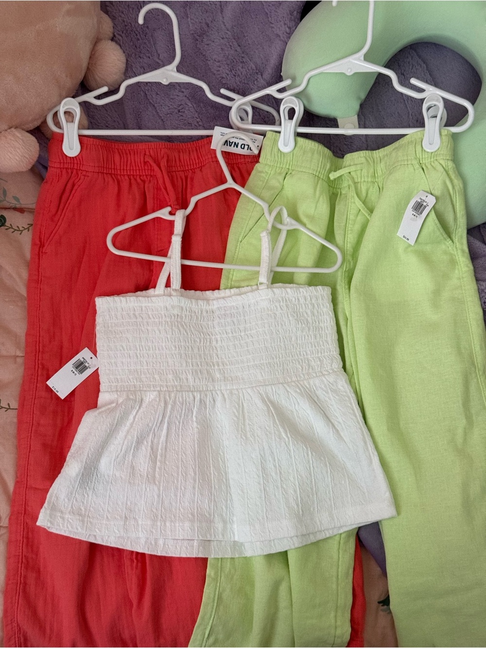 Old Navy Kids Matching Set - Red, Light Green & White